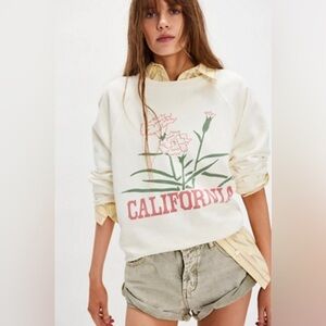 NWT Free People Original Retro Brand California Classic Oversized Crewneck XS